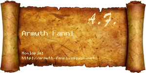 Armuth Fanni névjegykártya