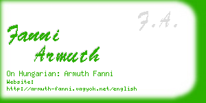 fanni armuth business card
